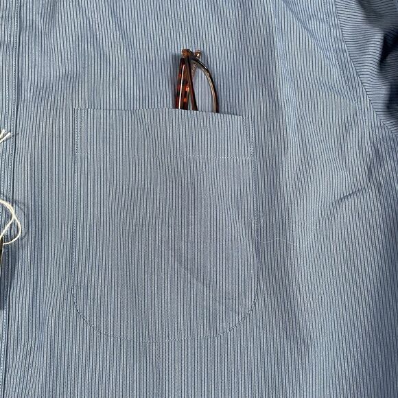 Enro Casuals Dress Shirt Mens Blue 100% Cotton Button Up Size 2XL 18 34/35 NEW - Picture 5 of 12